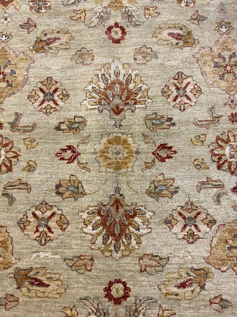 8 x 10.3 Natural Wool Agra rug Warm Colors Beige Rust #B-72586