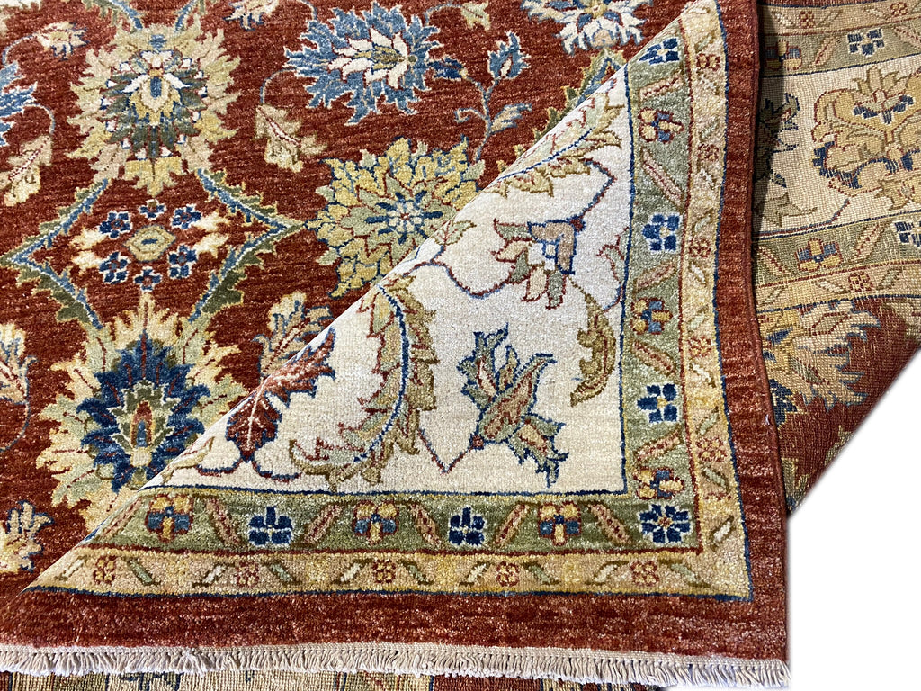 8.0 x 10.1 New Ziglar Agra Rug Natural Wool RUST #B-72538