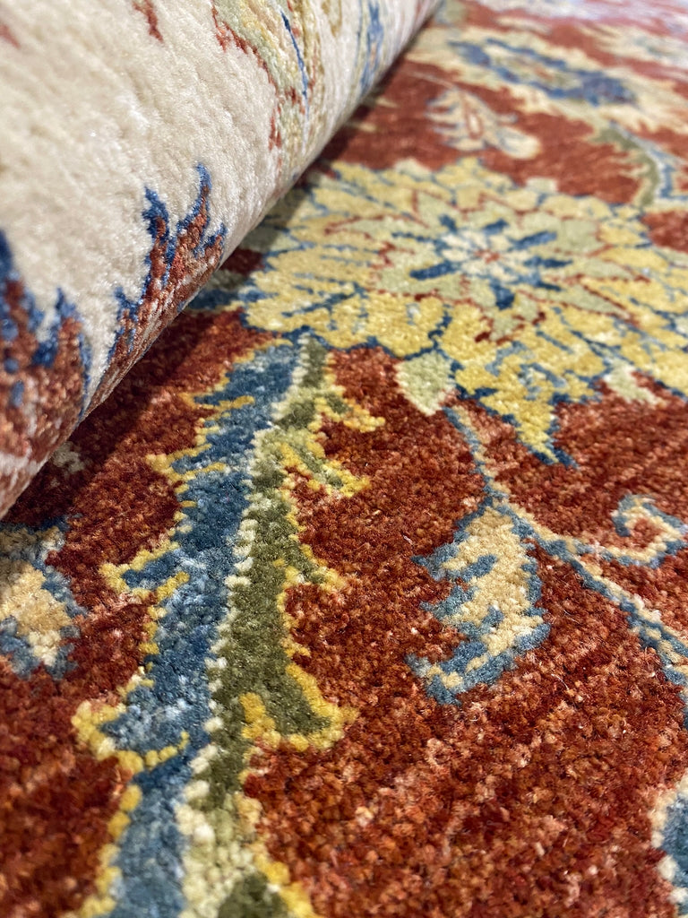 8.0 x 10.1 New Ziglar Agra Rug Natural Wool RUST #B-72538