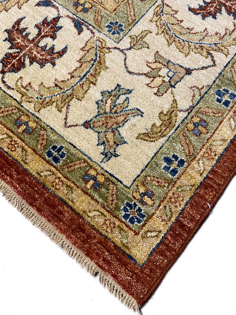 8.0 x 10.1 New Ziglar Agra Rug Natural Wool RUST #B-72538