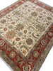 Load image into Gallery viewer, 8 x 9.8 QUALITY AGRA RUG Beige Rust #F-6446