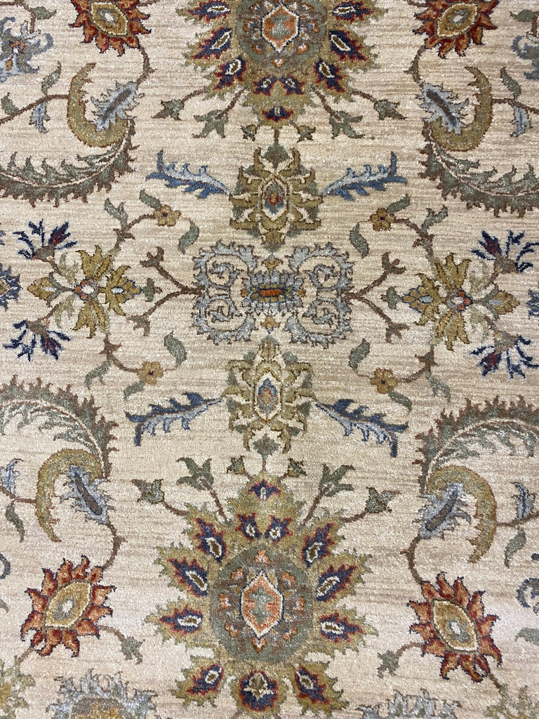 8 x 9.8 QUALITY AGRA RUG Beige Rust #F-6446