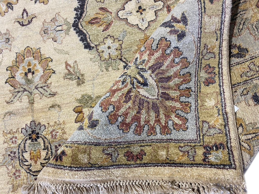 7.10 x 10 Handmade Decorative Quality Wool Rug IVORY LIGHT BLUE #F-6447