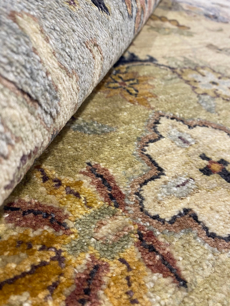 7.10 x 10 Handmade Decorative Quality Wool Rug IVORY LIGHT BLUE #F-6447