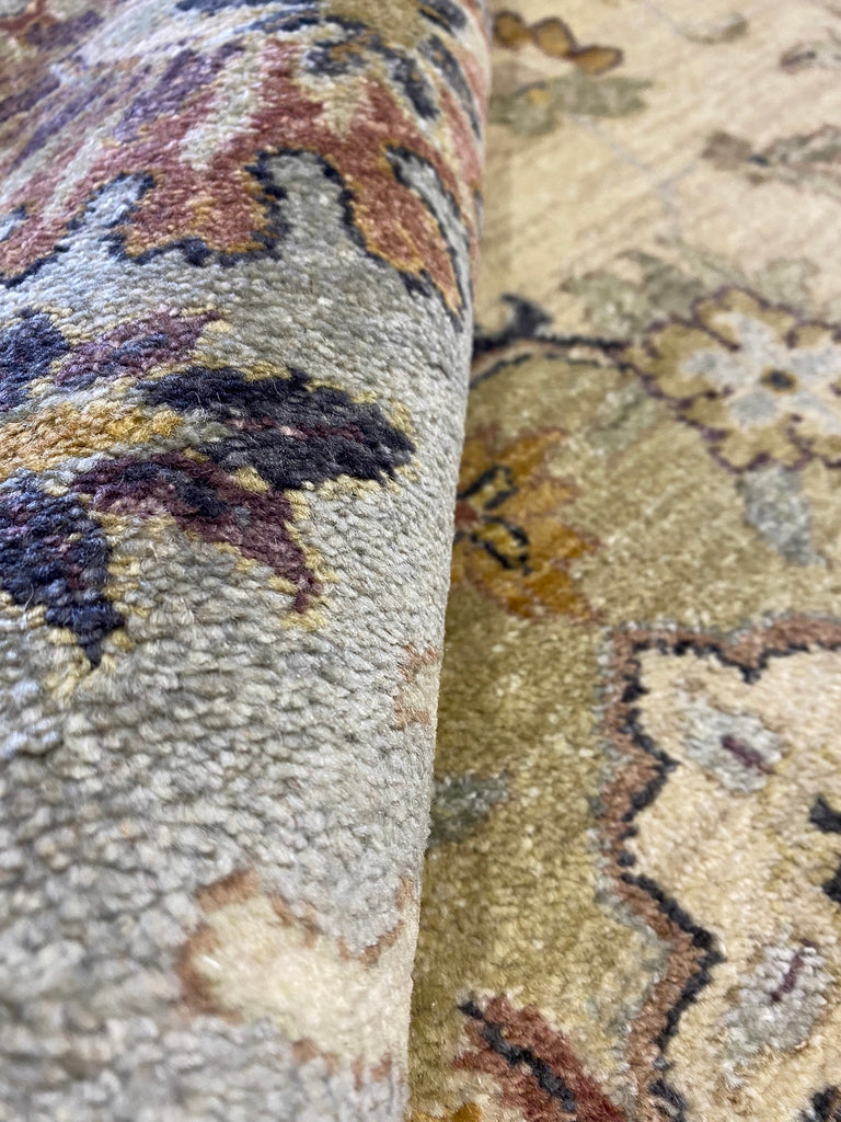 7.10 x 10 Handmade Decorative Quality Wool Rug IVORY LIGHT BLUE #F-6447