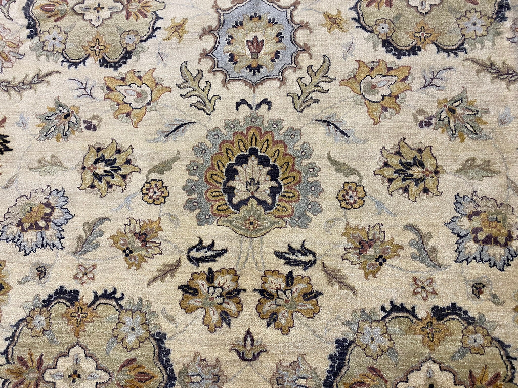 7.10 x 10 Handmade Decorative Quality Wool Rug IVORY LIGHT BLUE #F-6447