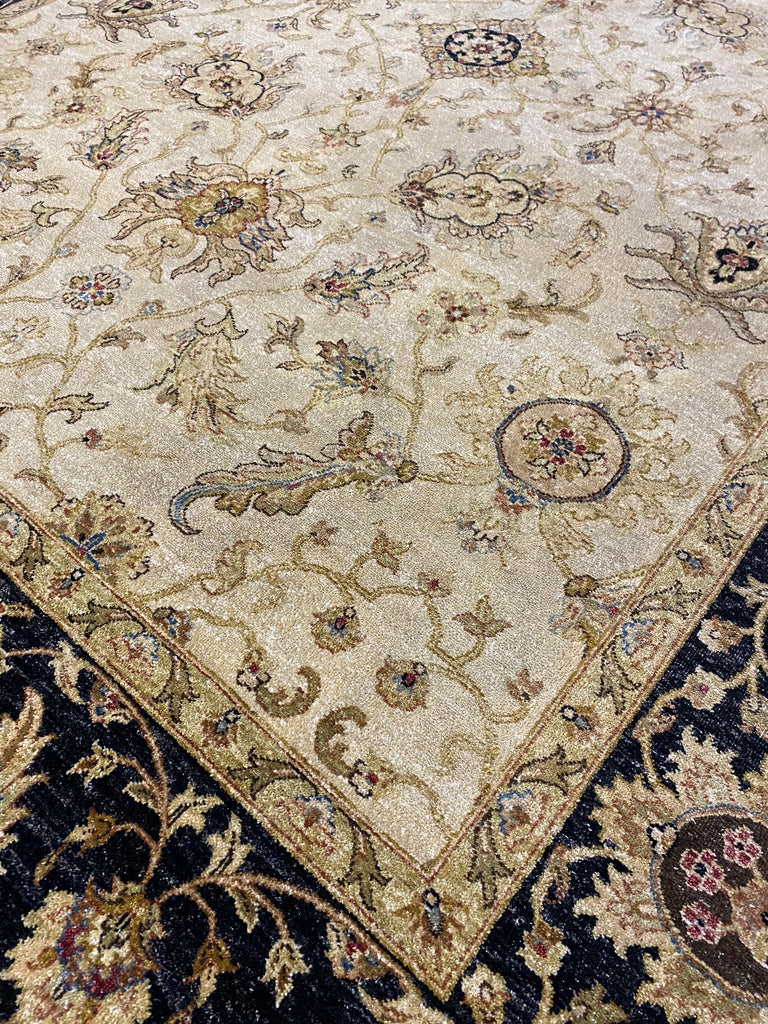 7.8 x 10.0 New Agra Rug Natural Wool #F-6455