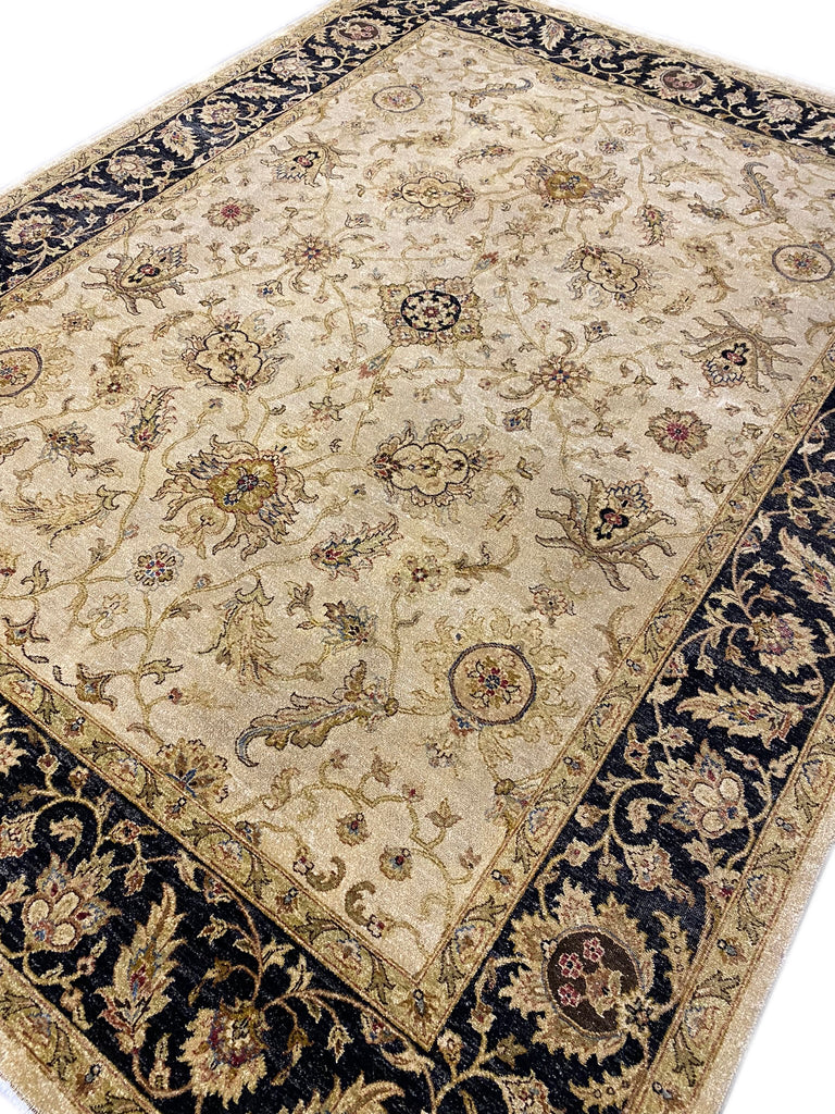 7.8 x 10.0 New Agra Rug Natural Wool #F-6455