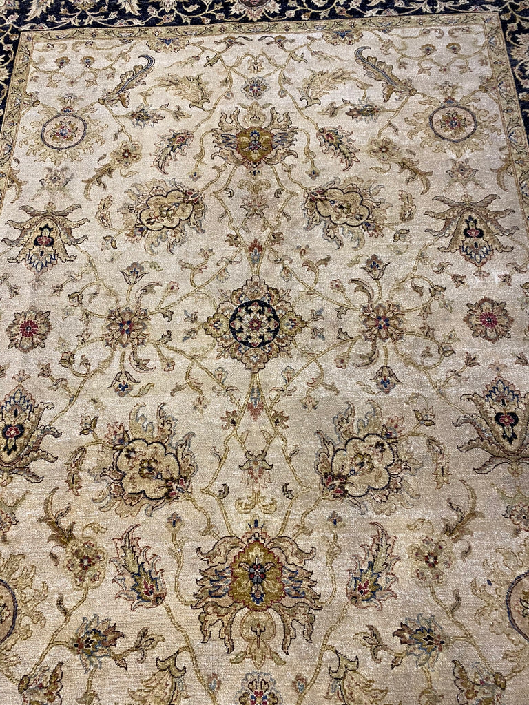 7.8 x 10.0 New Agra Rug Natural Wool #F-6455