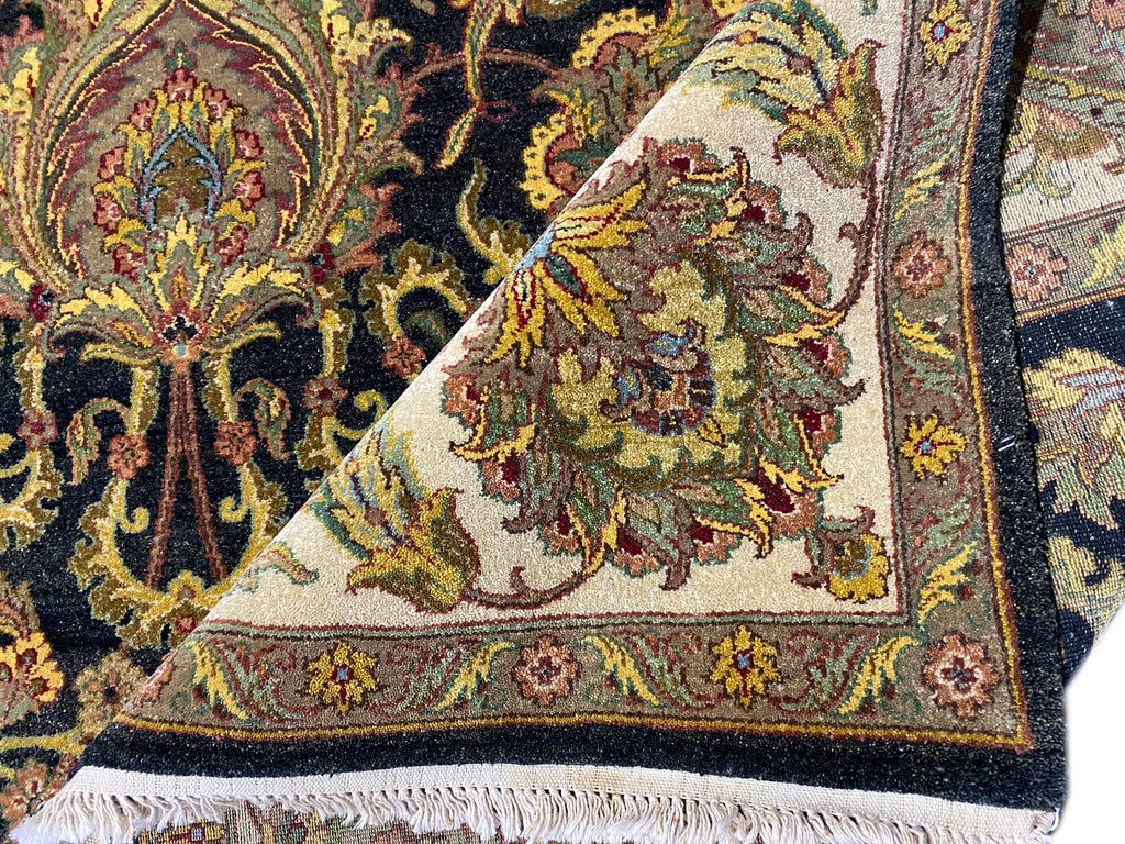 8 x 10.4 Quality Jaipour Rug BLACK LUSTROUS DENSE WOOL #F-6457