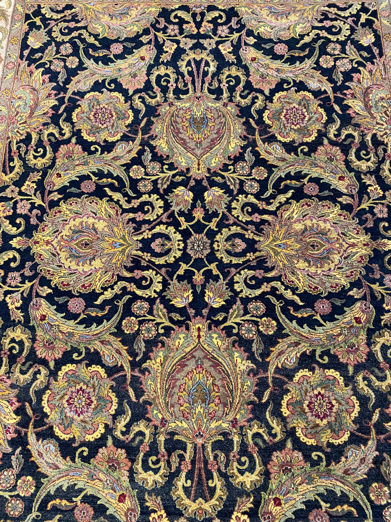 8 x 10.4 Quality Jaipour Rug BLACK LUSTROUS DENSE WOOL #F-6457