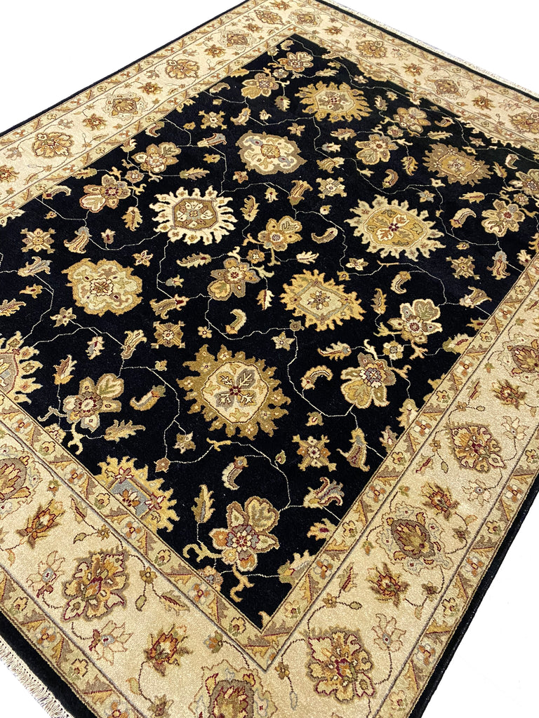 8 x 10 QUALITY AGRA RUG BLACK #F-6458