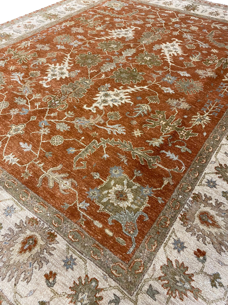 8 x 10 RUG NATURAL Wool QUALITY RUST #F-6460