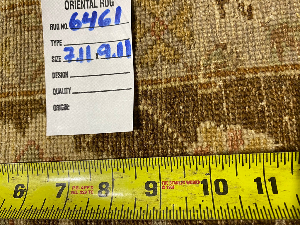 8.0 x 10 Agra Quality Wool Handmade Rug Beige Olive Green #F-6461