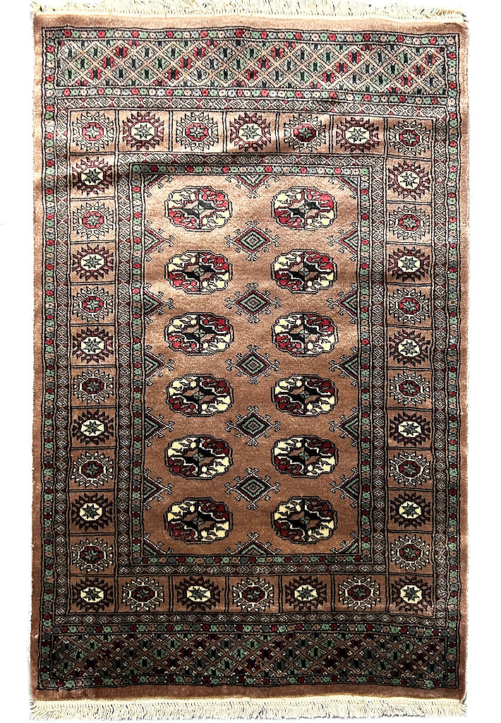 3 x 4.5 Handmade Bokara Rug BROWN #49083