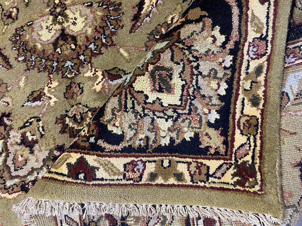 8.1 x 10 GREEN Handmade Agra Rug #F-6471