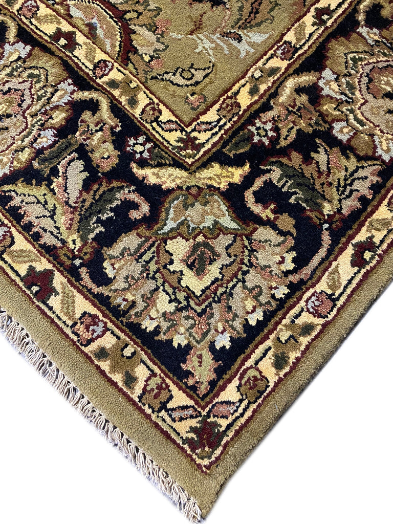 8.1 x 10 GREEN Handmade Agra Rug #F-6471