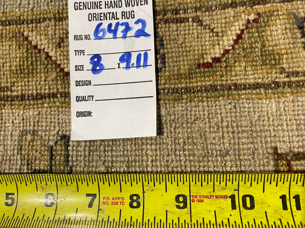 8 x 10 LIGHT GREEN Fine Quality Handmade Ziglar Rug #F-6472