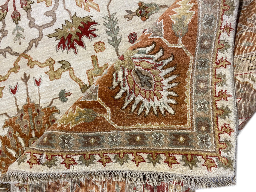 8.0 x 10.0 New Handmade Agra Rug Natural Wool #F-6474