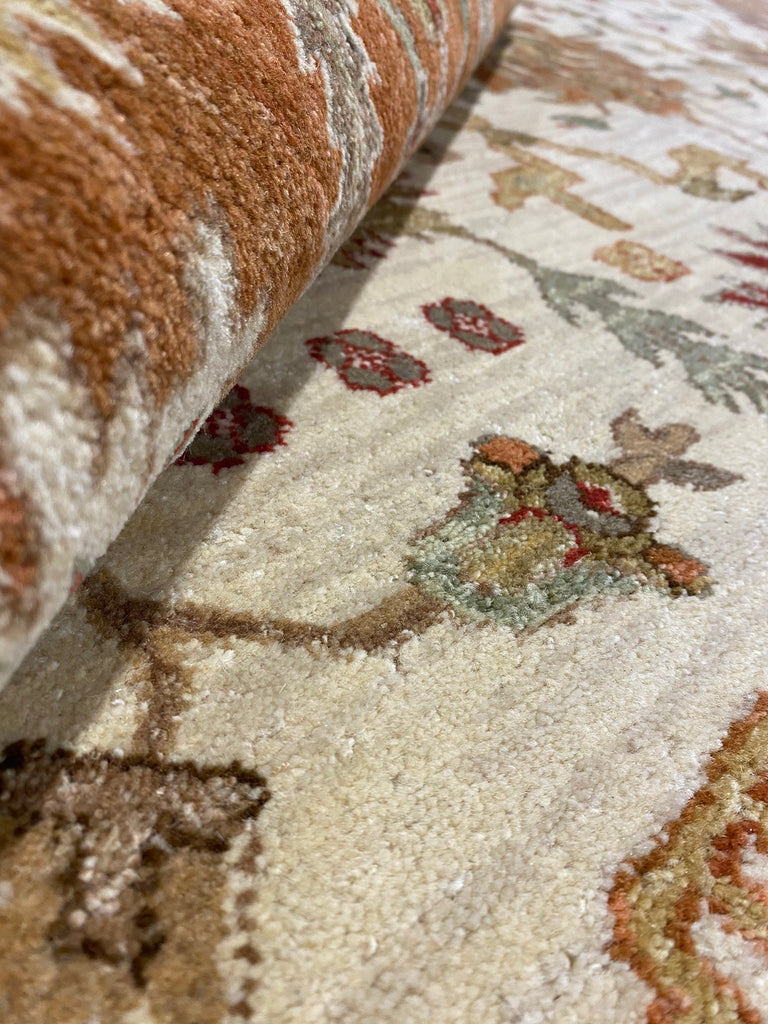 8.0 x 10.0 New Handmade Agra Rug Natural Wool #F-6474