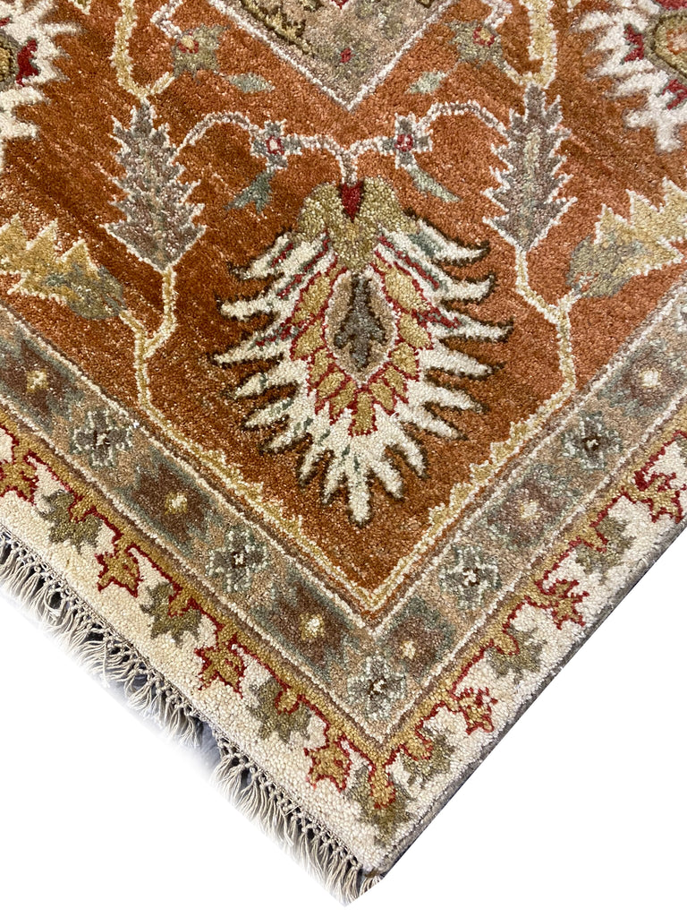 8.0 x 10.0 New Handmade Agra Rug Natural Wool #F-6474