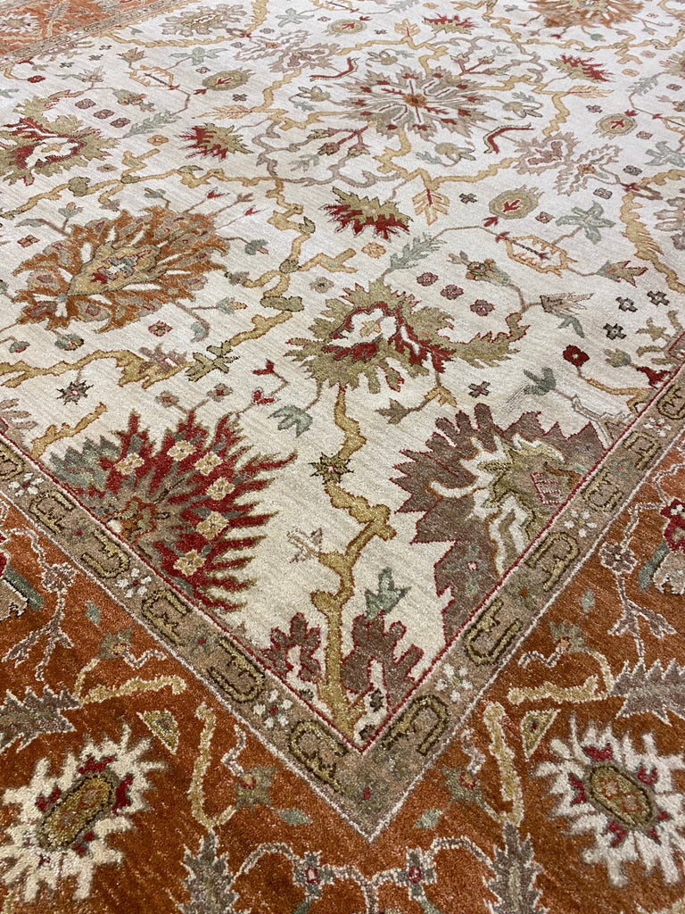 8.0 x 10.0 New Handmade Agra Rug Natural Wool #F-6474