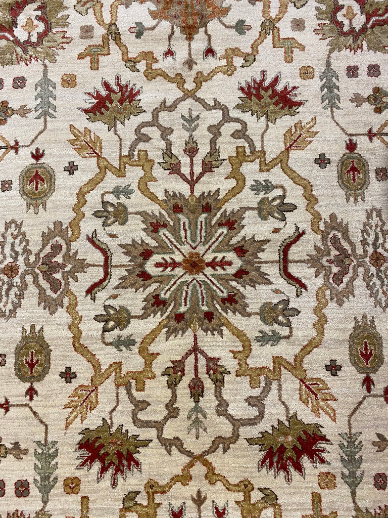 8.0 x 10.0 New Handmade Agra Rug Natural Wool #F-6474