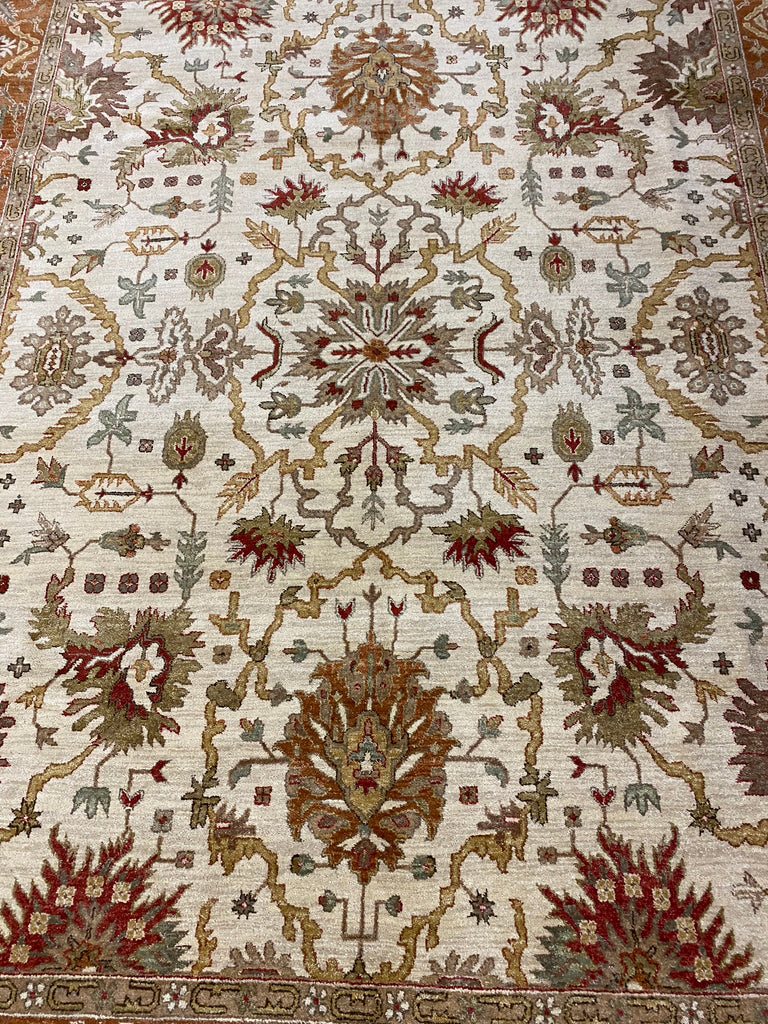 8.0 x 10.0 New Handmade Agra Rug Natural Wool #F-6474