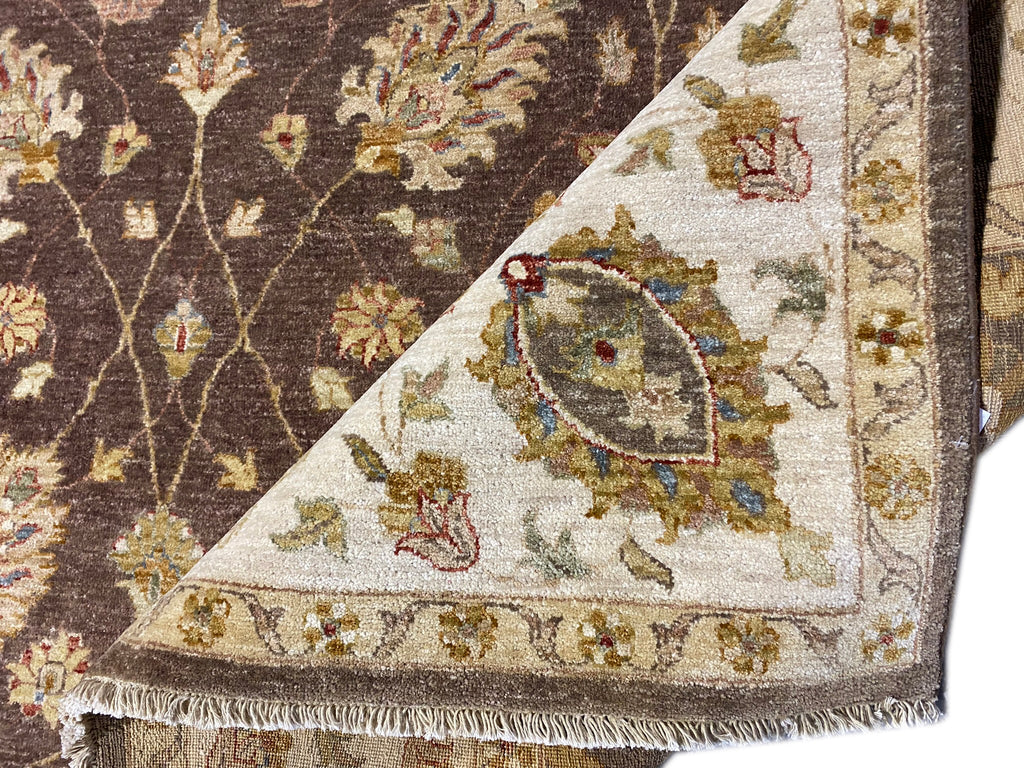 8 x 10 Chocolate BROWN Ziglar Rug Natural Wool #B-72584