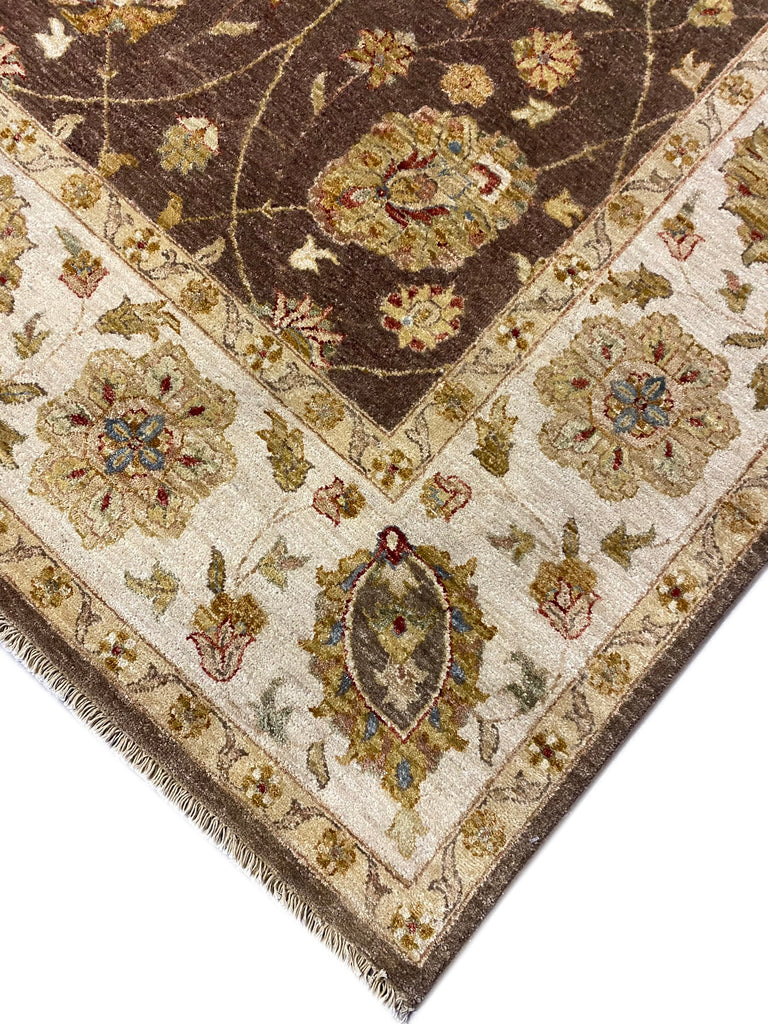 8 x 10 Chocolate BROWN Ziglar Rug Natural Wool #B-72584