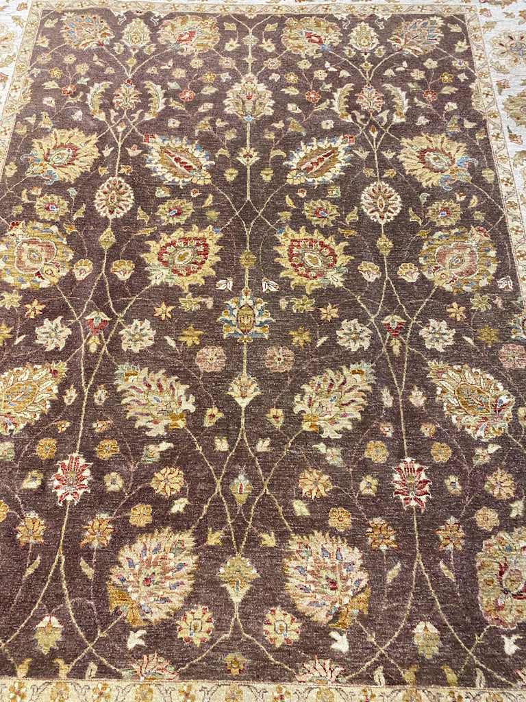 8 x 10 Chocolate BROWN Ziglar Rug Natural Wool #B-72584