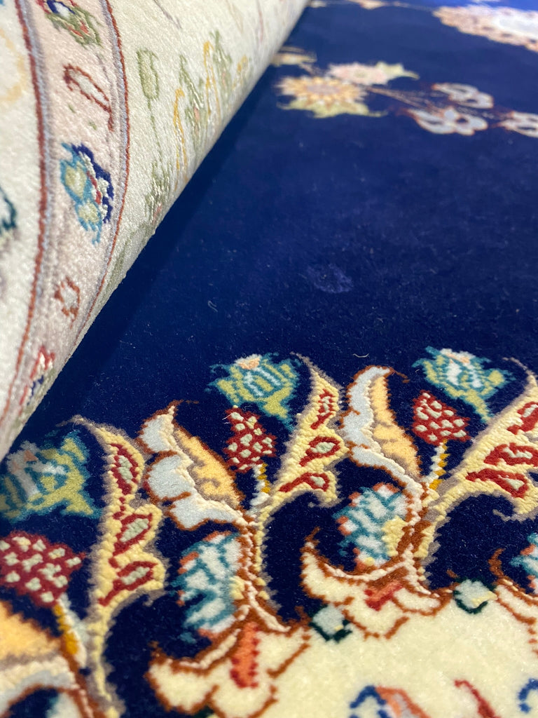 9.10 x 13 Fine Weave 400 KPSI Wool and Silk Persian Tabriz SIGNED Rug Handmade IRAN #F-6479