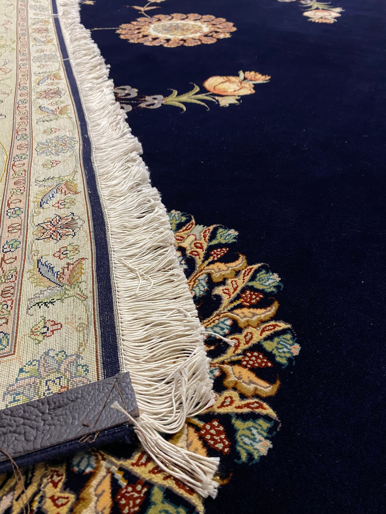 9.10 x 13 Fine Weave 400 KPSI Wool and Silk Persian Tabriz SIGNED Rug Handmade IRAN #F-6479