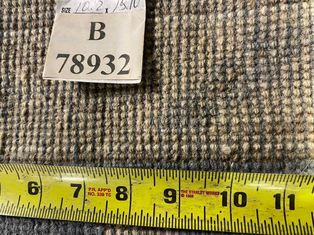 10.2 x 20.0 Large Unusual Size Runner Slate Gray Handmade Rug #B-78932