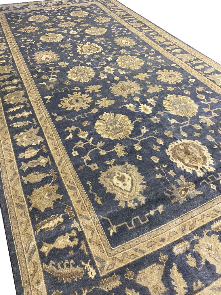 10.2 x 20.0 Large Unusual Size Runner Slate Gray Handmade Rug #B-78932