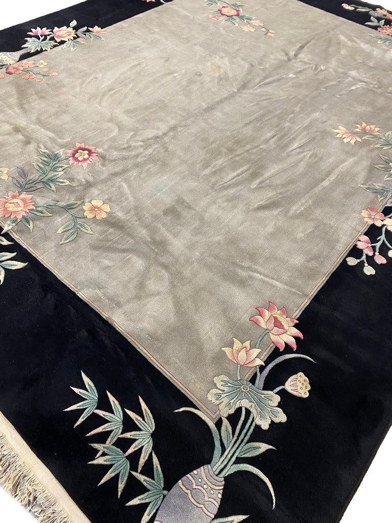 11.10 x 14.11 Ivory Wool Pile Large Art Deco Rug UNUSED 79951