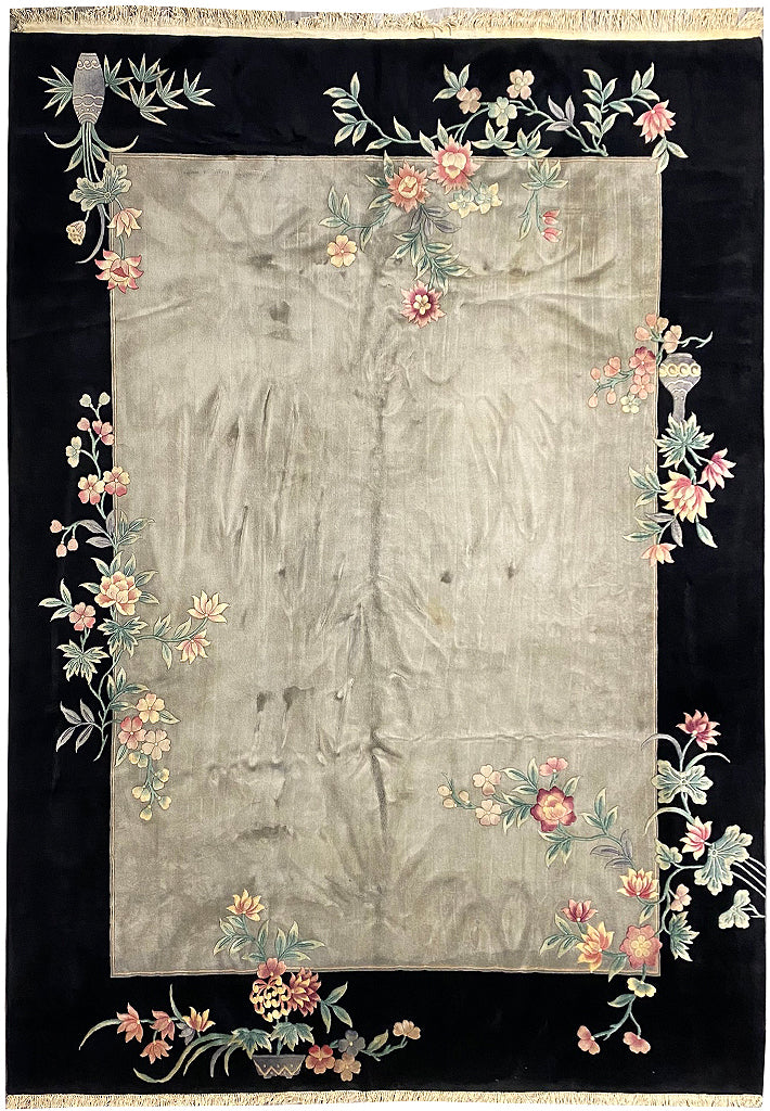 11.10 x 14.11 Ivory Wool Pile Large Art Deco Rug UNUSED 79951