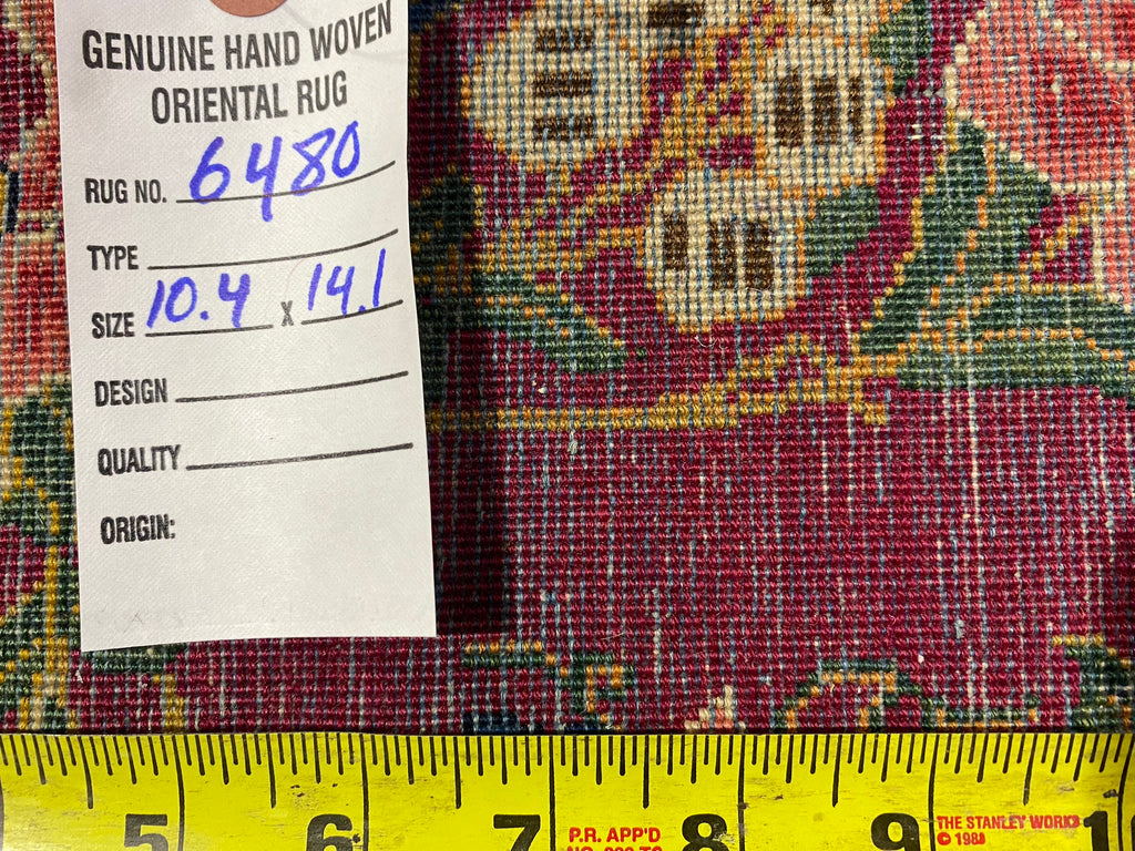 10.4 x 14.1 Authentic Antique Persian Kashan Kerman Rug #F-6480