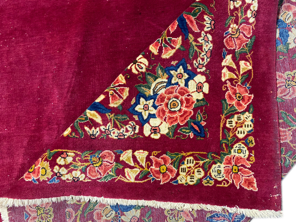 10.4 x 14.1 Authentic Antique Persian Kashan Kerman Rug #F-6480