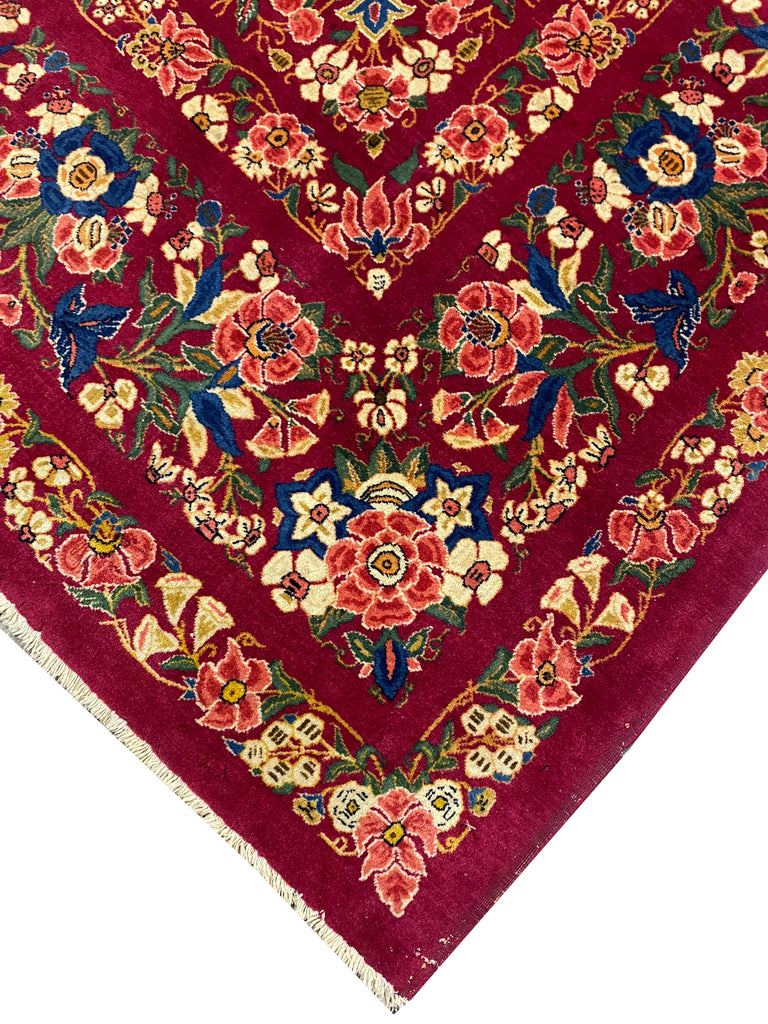 10.4 x 14.1 Authentic Antique Persian Kashan Kerman Rug #F-6480