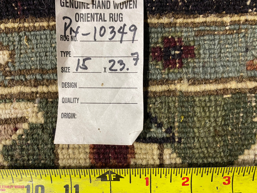 15 x 23.7 Large Black Agra Rug #PIX-10349