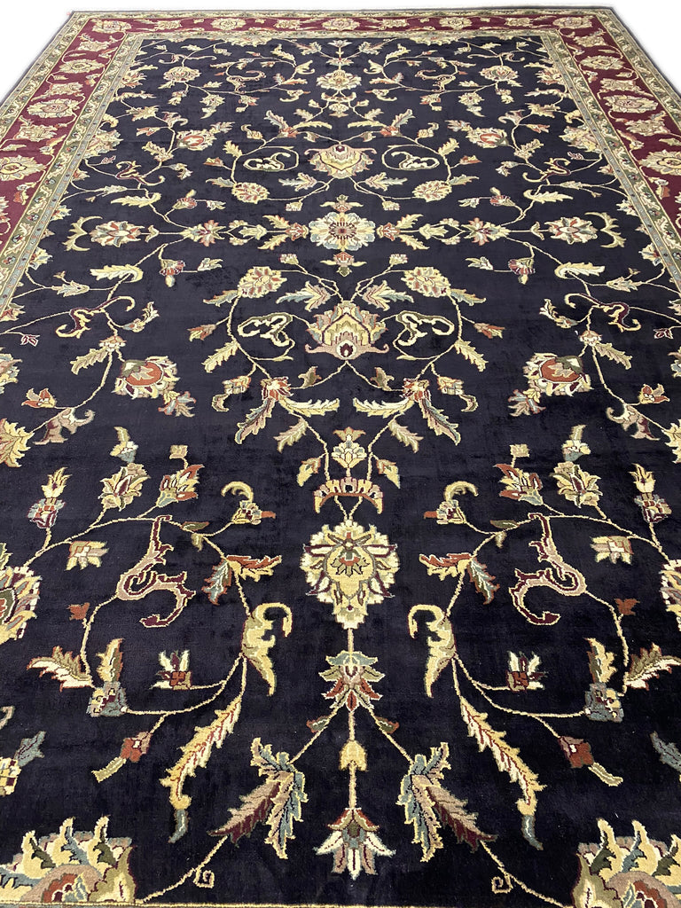 15 x 23.7 Large Black Agra Rug #PIX-10349