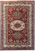 Load image into Gallery viewer, Image of a Cozy Living Room with Red Super Kazak Rug: &quot;Cozy living room interior featuring a luxurious 6x9 red Super Kazak rug on hardwood flooring, enhancing home decor with traditional elegance.&quot;