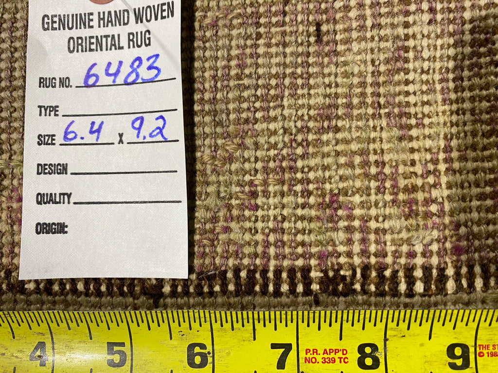 6.4 x 9.2 Authentic Handmade Antique Chotan Oushak Designer Rug #F-6483
