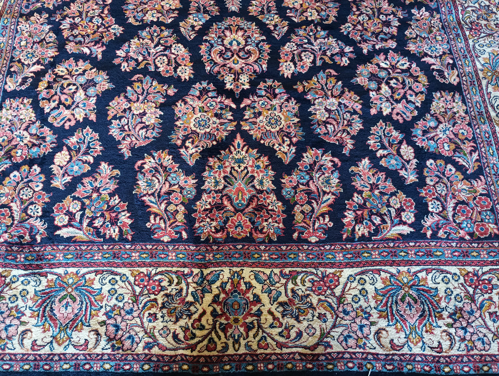 6.9 x 10.8 Classy Quality Persian Sarouk Rug Royal Blue #B-72387