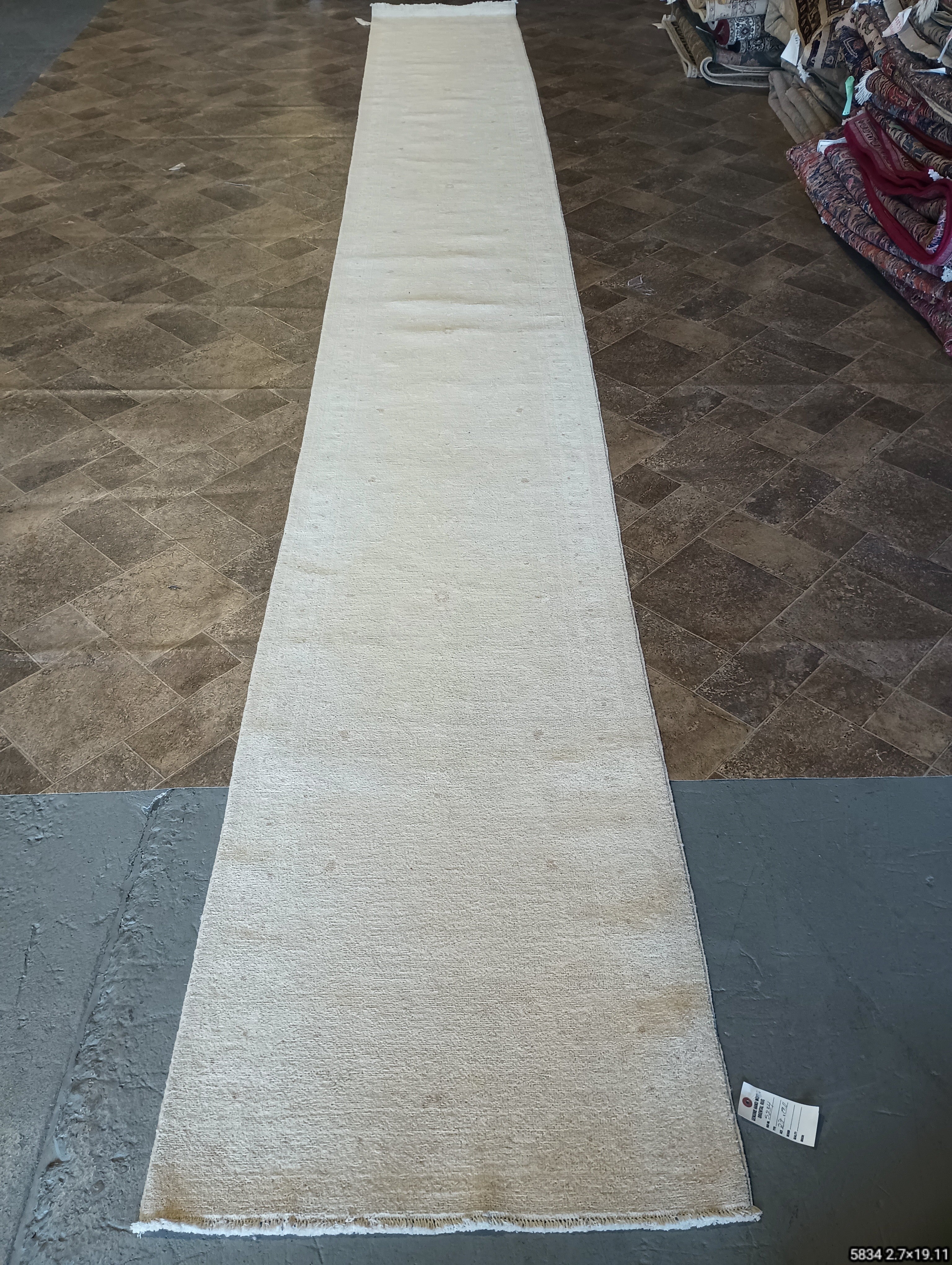 Pastel Wool Runner Rug 20' Feet Long Contemporary Transitional Runner Hand-Knotted Wool Pale ...