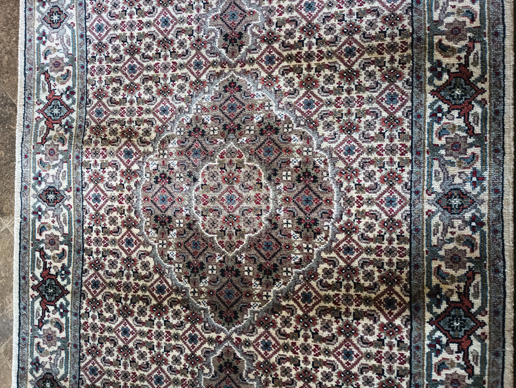2.3 x 8.10 Hand-Knotted Wool and Silk Mahi Tabriz Carpet #F-5855
