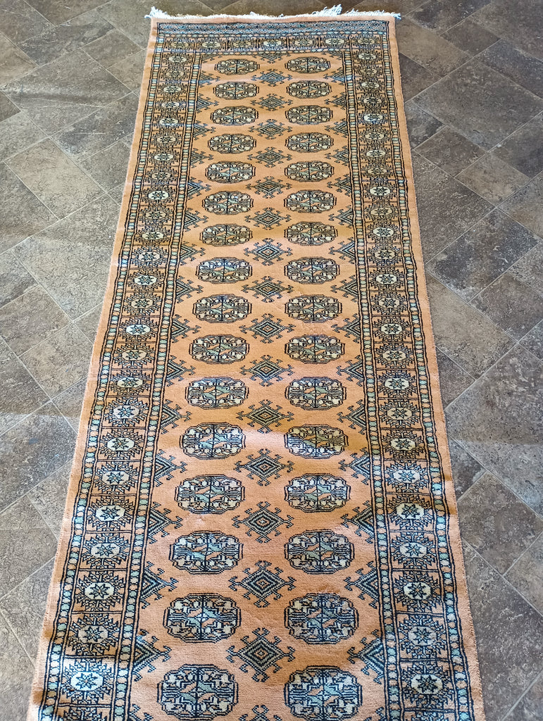 2.6 x 8.1 Rug Wool Hand-Knotted Gold Carpet #F-5858