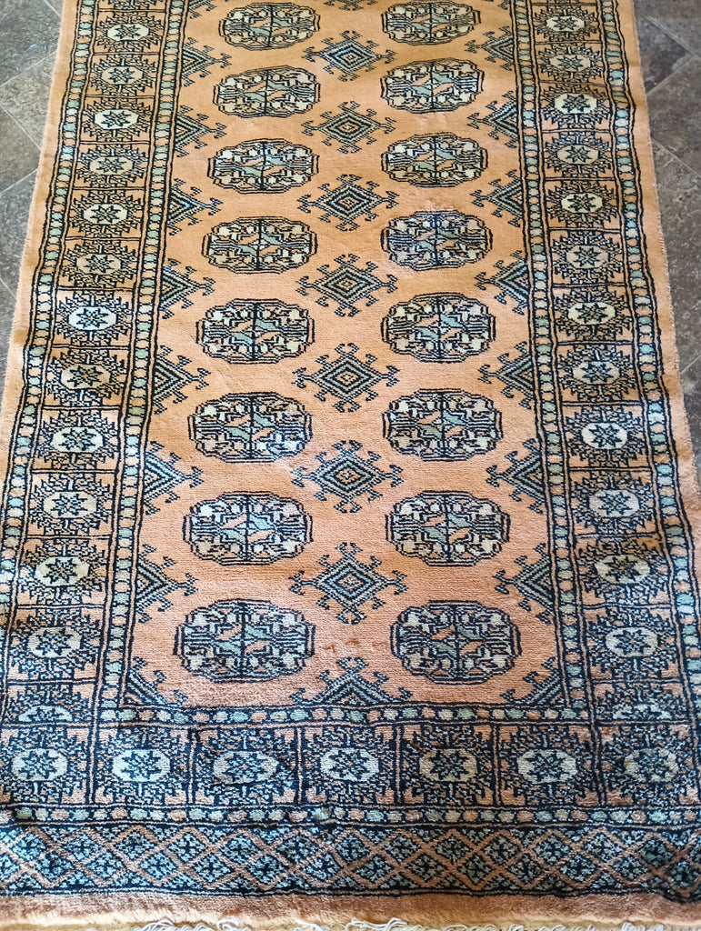 2.6 x 8.1 Rug Wool Hand-Knotted Gold Carpet #F-5858
