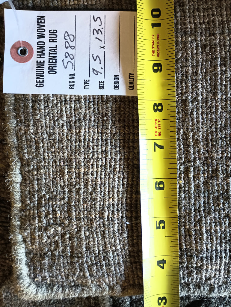 9.5 x 13.5 CONTEMPORARY GRAY RUG 10X14 Modern Carpet Wool Handmade #F-5888